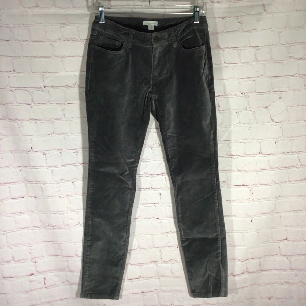 Garnet Hill Gray Velvet Pants - Size 00P